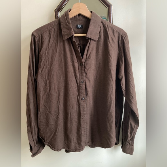 Uniqlo lightweight brown flannel small - Picture 1 of 3